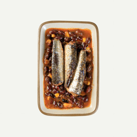 Sardines & Beans: Black Beans, Corn and Salsa